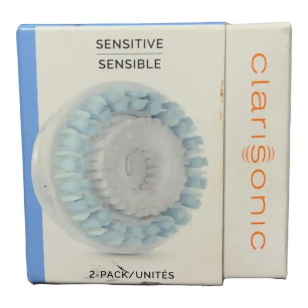 Clarisonic Cleanser Brush Head Pack of 2 Device Parts Sensitive Round Dome NEW